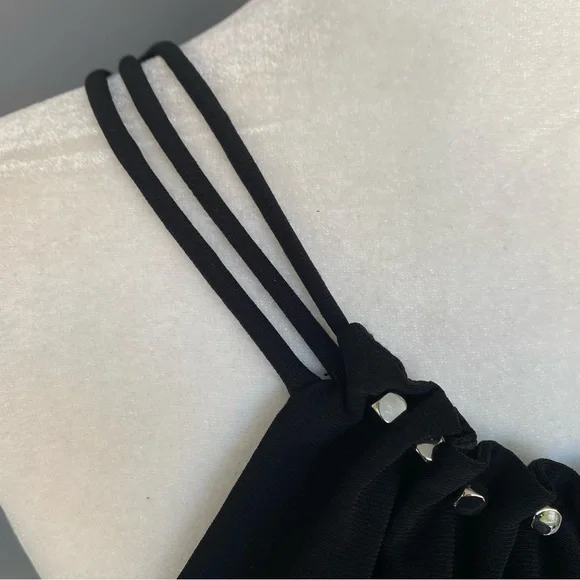 White House Black Market Black Studded Tank Blouse Small - Picture 3 of 14